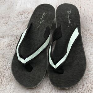Panama Jack large brown thong wedge sandal
